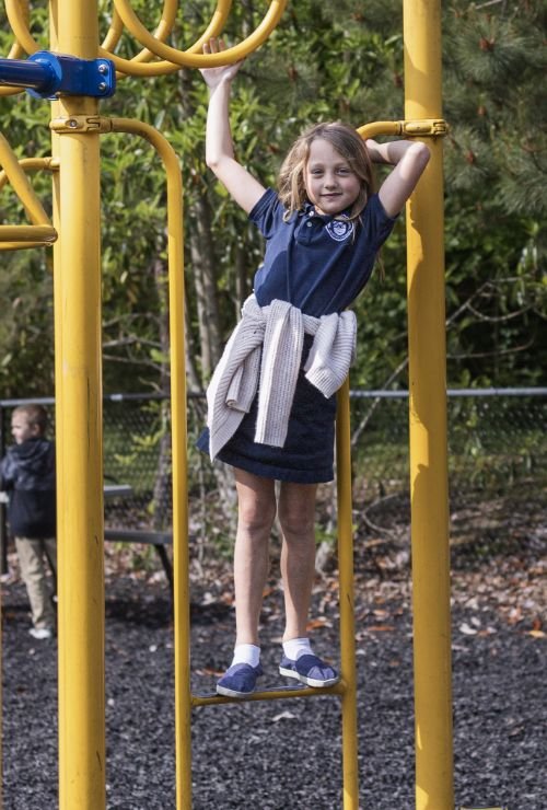 student in the school playground